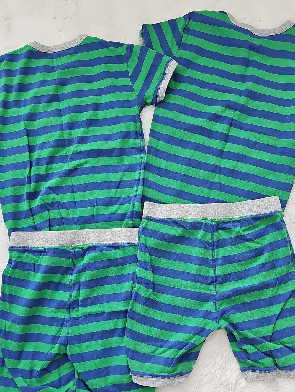 Gap Kids Green & Blue Striped Short Sleeve Pajama Set Sz 12